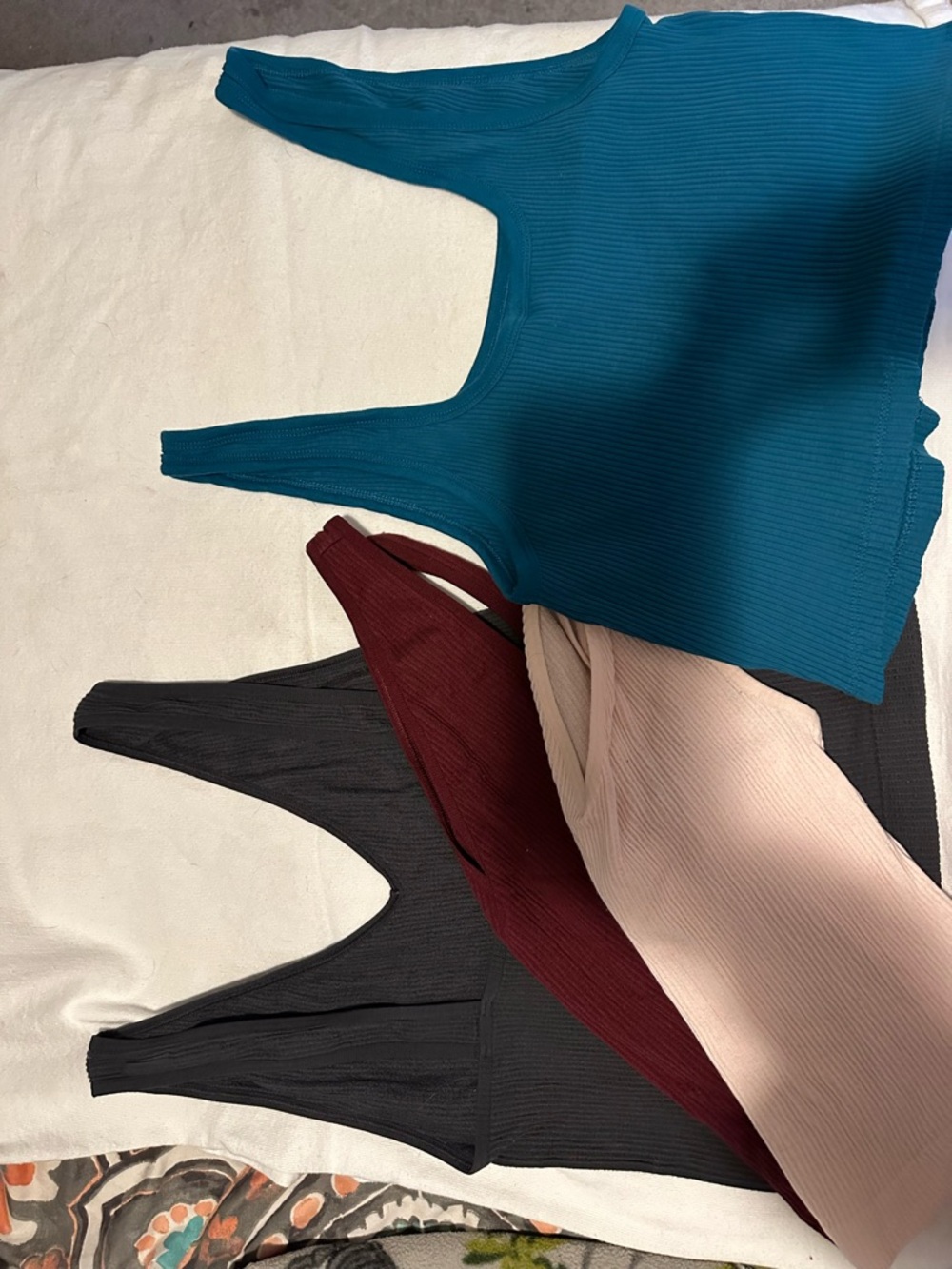 Old Navy Ribbed Tank Tops in Teal, Black, Burgundy & Blush